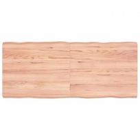 vidaXL Stalviršis, šviesiai rudas (Light Brown), 140x60x6 cm, medienos masyvas