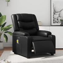 vidaXL Elektrinis atlošiamas masažinis krėslas, juodas (Black)