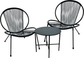 Lauko baldų komplektas BISTRO, juodas (Black), 3 dalių