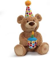 meskutis - Pliušinis žaislas GUND Happy Birthday meškutis, rudas, 43 cm - 1 nuotrauka