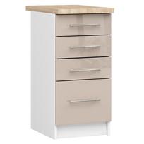 apatine virtuvine spintele - Akord Oliwia S40, balta/smėlio (White/Beige) - 1 nuotrauka