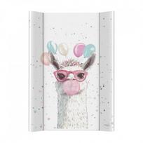 vystymo stalas - CebaBaby Vystymo lenta Ultra Light Crazy Llama, 70 cm x 50 cm, baltas/rožinis (White/Pink) - 1 nuotrauka