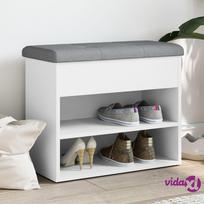 batas pufas - vidaXL Batų suoliukas, baltas (White), 62 cm x 32 cm x 50 cm - 2 nuotrauka