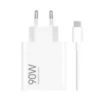 kelioninus - Xiaomi MDY-15-EK USB-A 90W Kelioninis įkroviklis + Data kabelis USB-C 6A Baltas (White) - 1 nuotrauka