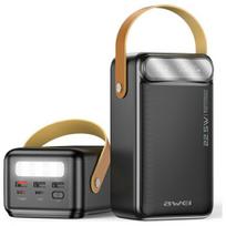 power bank 60000mah - AWEI P101K 60000mAh 22.5W Juodas (Black) - 1 nuotrauka