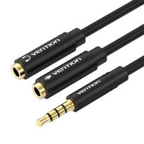 Vention BBVBY 3.5mm Male to 2x 3.5mm Female Audio Cable 0.3m Juodas (Black)