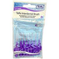 TEPE tarpdančių šepetėliai, 1,1 mm, violetinė (Purple), 8 vnt.
