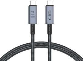 240w laidas - Tech-Protect UltraBoost Max USB-C 4.0 / USB-C 4.0 PD kabelis 240W 1m Pilkas (Grey) - 1 nuotrauka