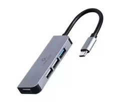 usb adapter usb port - Gembird USB-C 4-Port Hub UHB-CM-U3P1U2P3-01 (Pilkas - Grey) - 1 nuotrauka