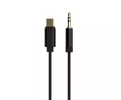 3.5 mm to 3.5 mm kabelis - Cablexpert CCA-CM3.5M-1.5M USB Type-C to Stereo 3.5 mm AUX Cable, 1.5 m, Juodas (Black) - 1 nuotrauka
