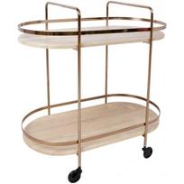 Serviravimo vežimėlis Home4you Genova, šviesiai rudas (Light Brown)