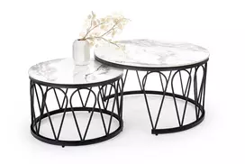 marmuro staliukas - Kavos staliukas Halmar Formosa, baltas/juodas (White/Black) - 2 nuotrauka