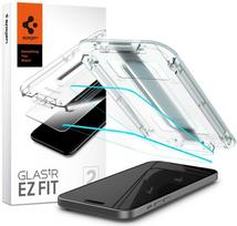 iphone 16 pro apsauginis stiklas - Spigen "GLAS.tR EZ Fit" Grūdintas stiklas 2 vnt. Apple iPhone 15 Skaidrus (Clear) - 1 nuotrauka