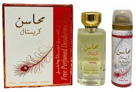 Lattafa Mahasin Crystal EDP 100ml + DEO 75ml (moterims)