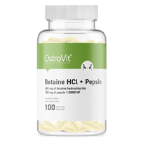 betaines - OSTROVIT Betaino HCl + Pepsinas, 100 kapsulių - 2 nuotrauka