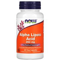 alfa lipoine - NOW Foods Alfa lipoinė rūgštis 250 mg, 60 kapsulių - 1 nuotrauka