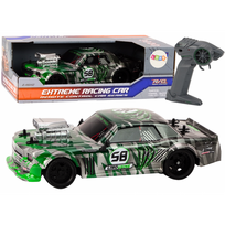 guminis ratu - Lean Toys RC automobilis 1:16 Drift Žalias (Green) - 2 nuotrauka