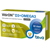 VITIRON D3 + OMEGA-3 STRONG, 60 kapsulių