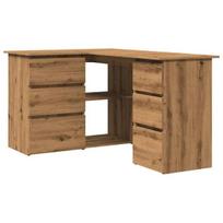 artisan stalas - vidaXL Kampinis rašomasis stalas 145x100x76 cm, artisano ąžuolas (Artisan Oak) - 1 nuotrauka