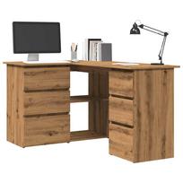 artisan stalas - vidaXL Kampinis rašomasis stalas 145x100x76 cm, artisano ąžuolas (Artisan Oak) - 2 nuotrauka