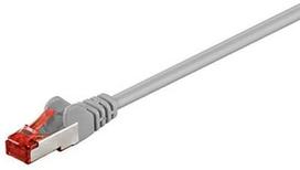 tinklo kabelio jungtia - Goobay 93568 CAT 6 patch cable S/FTP (PiMF), pilkas, 0.5 m - 1 nuotrauka