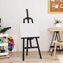 vidaXL Molbertas-stovas, juodas (Black), 53,5x95x127cm, pušies masyvas