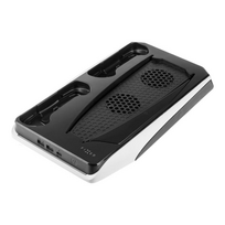 pata - Fixed Multifunctional Station for PlayStation 5 with Cooling and Charging for two DualSense Controllers ,  FIXPS5-MCS-BW ,  Baltas (White) - 1 nuotrauka