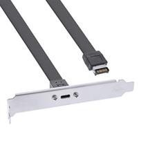 InLine USB Type-C į USB 3.1 priekinio skydelio laikiklis 0.3m Juodas (Black)