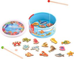 magnetiniai zaislai - Tooky Toys Medinis magnetinis žaidimas: Pagauk žuvytę (Catch the Fish) - 2 nuotrauka