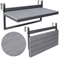 Balkoninis pakabinamas stalas, sulankstomas, reguliuojamo aukščio, 80 cm, taupantis vietą, kabantis balkono staliukas, nedidelis