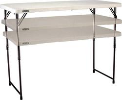 baltas sulankstomas stalas - Sulankstomas stalas Lifetime Balta 122 x 91,5 x 61 cm Plienas HDPE - 1 nuotrauka
