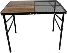 Enero Camp STALAS Turistinis sulankstomas KEMPINGAS 90X60X36-68CM PLIENO TINKLAS MEDIENA