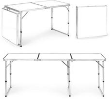 turistinis stalas - Modernhome Turistinis stalas, sulankstomas kempingo stalas, baltas stalviršis, 180 x 60 cm - 1 nuotrauka