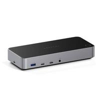 usb c kabelis - Satechi Triple 4K Display Docking Station Juoda, Sidabras (Black, Silver) - 1 nuotrauka