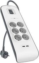 Belkin Surge Protector 650J 6 Outlets 2x USB 2m