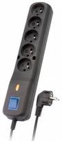 3m juosta juoda - Lestar Surge Protector 5 Outlet Black 3 m - 1 nuotrauka