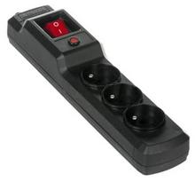 ActiveJet Surge Protector 3 Outlet Black 1m