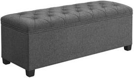suoliukas daiktadeze - Songmics Sulankstomas suoliukas-daiktadėžė, tamsiai pilkas (Dark Gray) - 1 nuotrauka