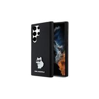 s23 ultra deklas - Karl Lagerfeld "Silicone Choupette Metal Pin Case for Samsung Galaxy S23 Ultra" Juodas (Black) - 1 nuotrauka