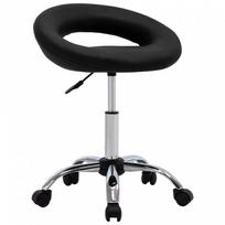 vidaXL Darbinė kėdė su ratukais, juoda (Black)
