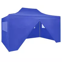 vidaXL Sulankstoma palapinė su 4 sienomis, mėlyna (Blue), 3x4m, plienas
