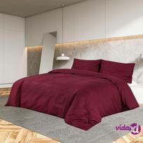 uzvalkalas 200x220 - vidaXL Patalynės komplektas Bordo (Burgundy) 200x220 cm, 3 dalys - 3 nuotrauka