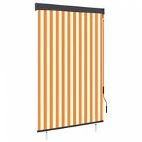 lauko roletai - vidaXL Lauko roletas 120 x 250 cm, oranžinė ir balta (Orange and White) - 1 nuotrauka