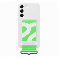 s22 apsauginis - Samsung "Silicone Cover with Strap Galaxy S22" Balta (White) - 2 nuotrauka