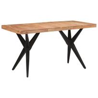 vidaXL Valgomojo stalas, juodas (Black), 140 x 70 x 76 cm, akacijos masyvas