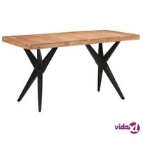 akacija - vidaXL Valgomojo stalas, juodas (Black), 140 x 70 x 76 cm, akacijos masyvas - 2 nuotrauka