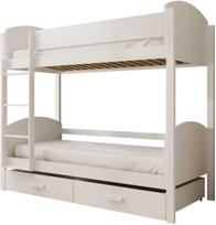 Adrk Furniture Dviaukštė lova Jori, 180x80 cm, balta (White)
