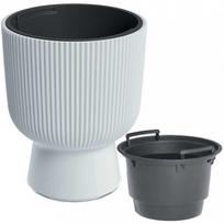 vazonai su ideklu - Prosperplast MILLY vazonas, Ø30 cm, Baltas (White) - 2 nuotrauka