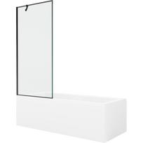 vonia akriline 150 - Vonia Mexen Cubik, 150 x 70 cm, su sienele, balta (White) + juodas (Black) apdaila - 2 nuotrauka