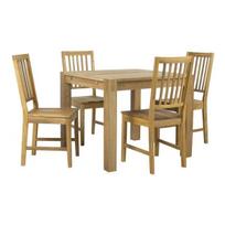 baldai kedes - Valgomojo komplektas Home4you Chicago New, ąžuolas (Oak) su 4 kėdėmis - 1 nuotrauka